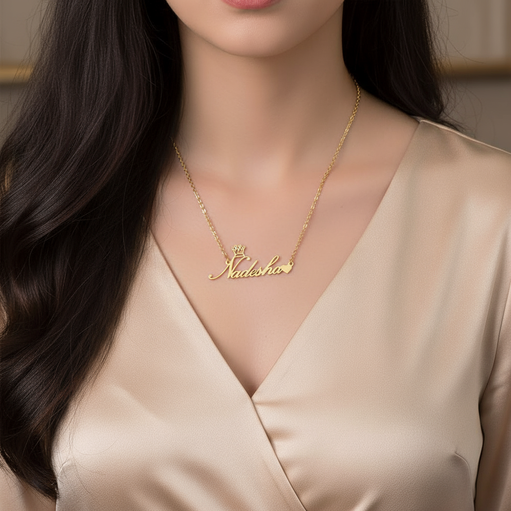 Crown Style Name Necklace