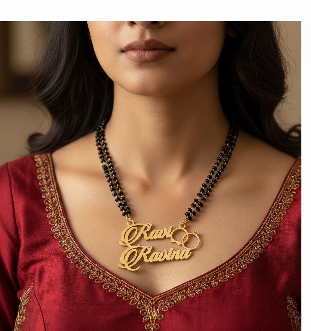 Ring Style Couple Name Necklace